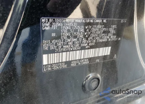 2014 Toyota Rav4 Le from USA, damaged, VIN 2T3ZFREV1EW108340